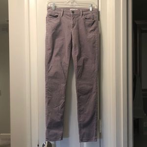 Lavender modern skinny corduroy pants